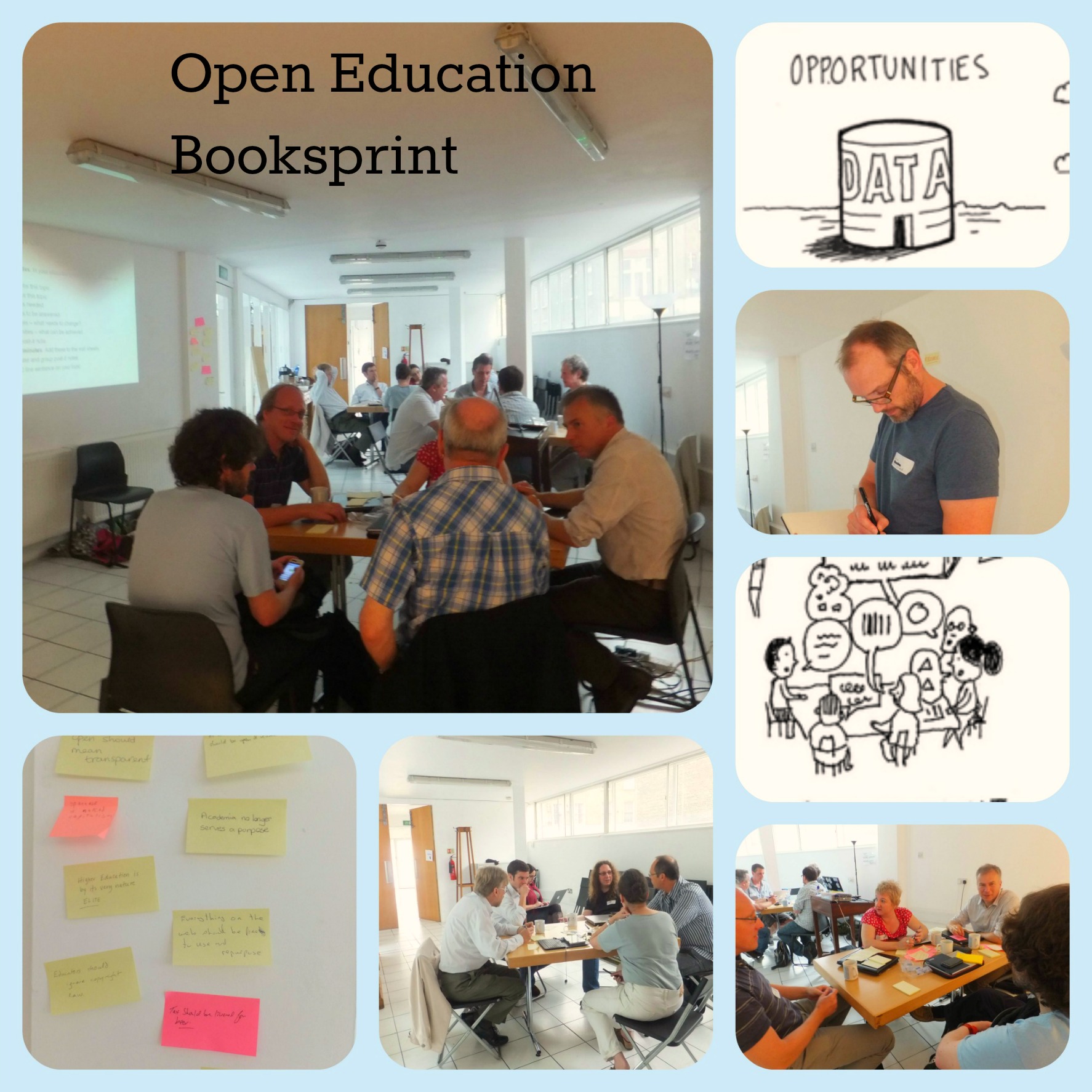 Figure 6: Images from the Open Education Handbook booksprint